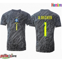 Camiseta Brasil Alisson Becker #1 Portero Visitante Equipación Copa America 2024 manga corta